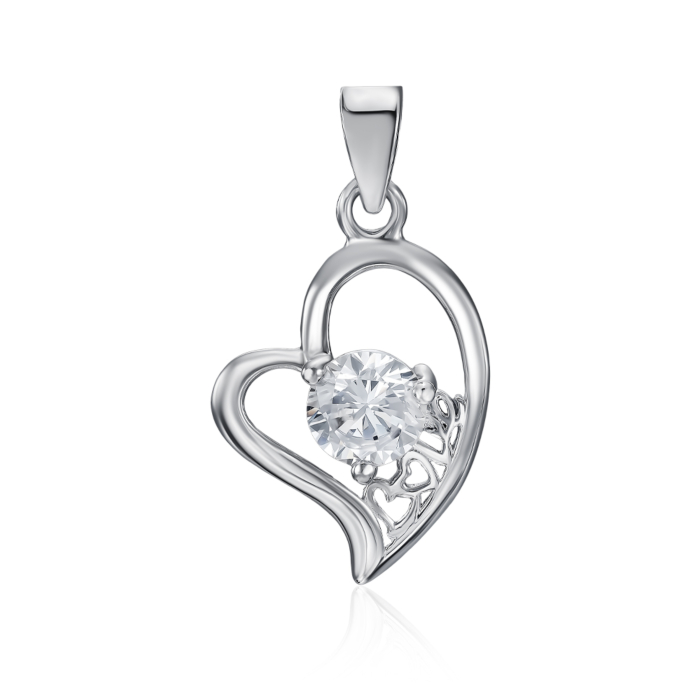 Срібна підвіска з фіанітом. Артикул SP01019-P/12/1