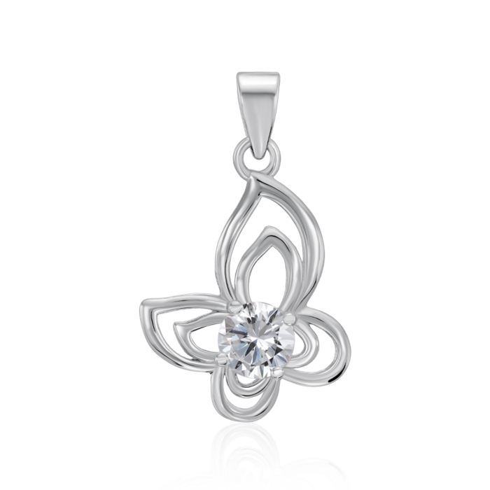 Срібна підвіска з фіанітом. Артикул SP01022-P/12/1