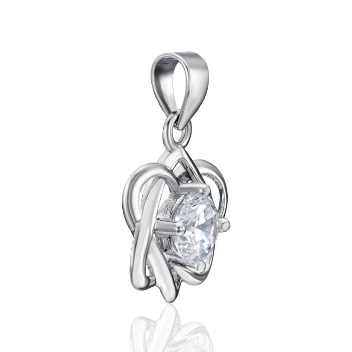 Срібна підвіска з фіанітом. Артикул SP01027-P/12/1