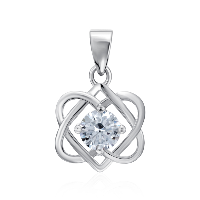 Срібна підвіска з фіанітом. Артикул SP01027-P/12/1