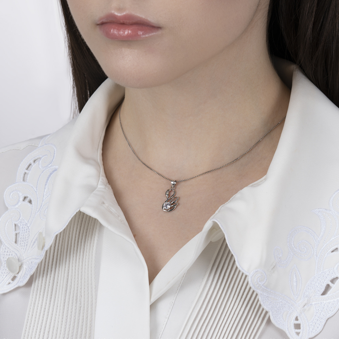 Срібна підвіска з фіанітом. Артикул SP01033-P/12/1