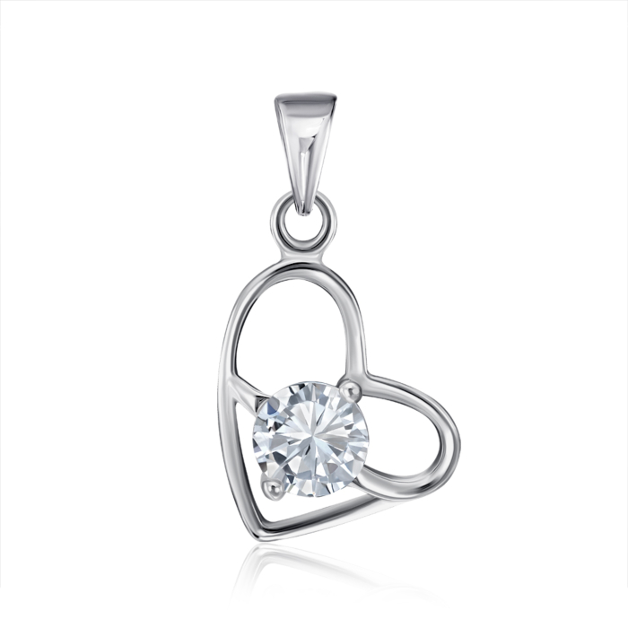 Срібна підвіска з фіанітом. Артикул SP01045-P/12/1