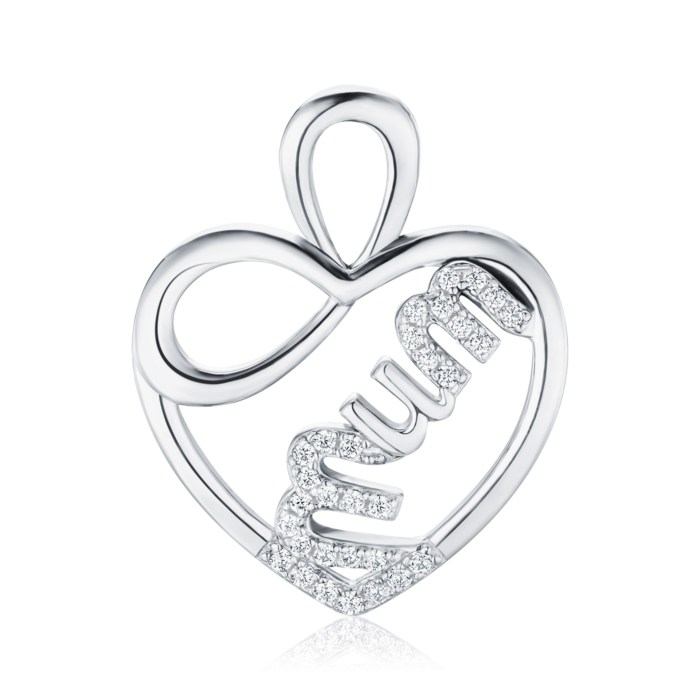 Срібна підвіска з фіанітами SP06082A-P/12/1