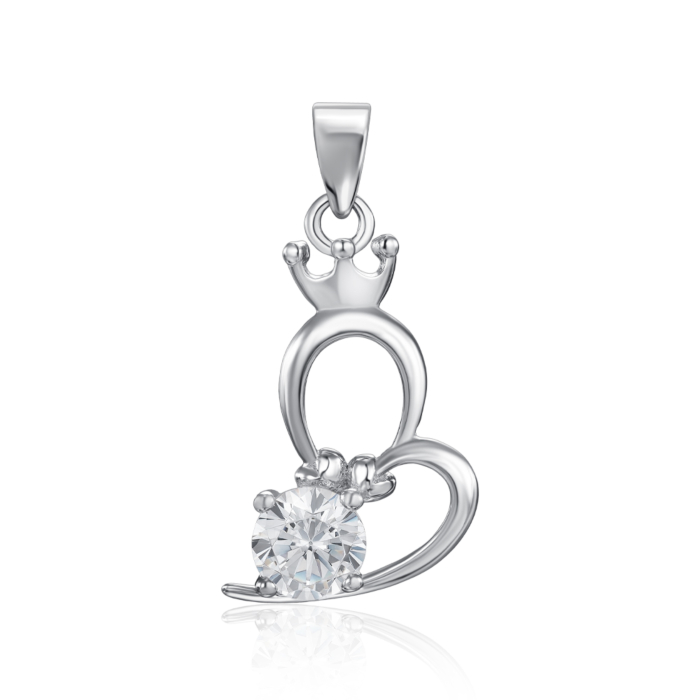 Срібна підвіска з фіанітом. Артикул SP01030-P/12/1