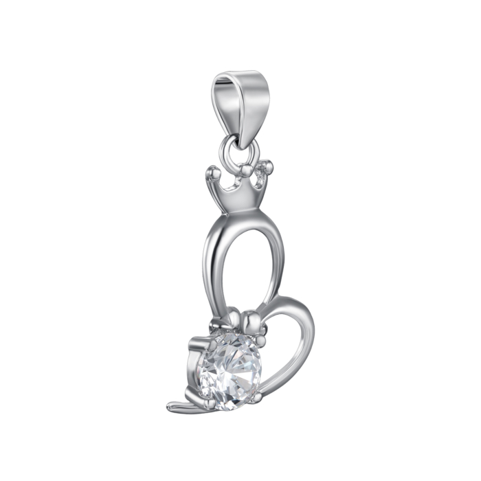 Срібна підвіска з фіанітом. Артикул SP01030-P/12/1