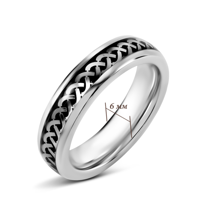 Серебряное кольцо с пластиковой вставкой. Артикул UG5PA13474