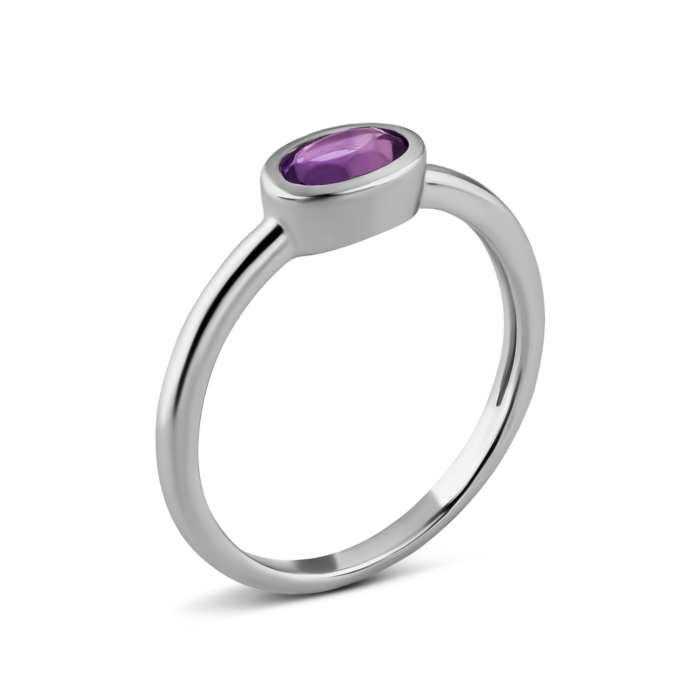 Срібна каблучка з аметистом.Артикул UG5SZDR03013 п ам
