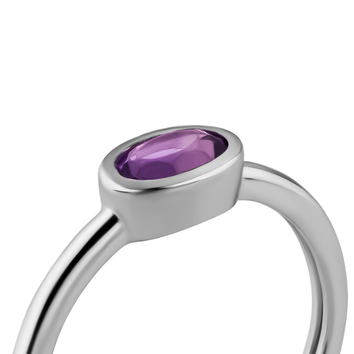 Срібна каблучка з аметистом.Артикул UG5SZDR03013 п ам