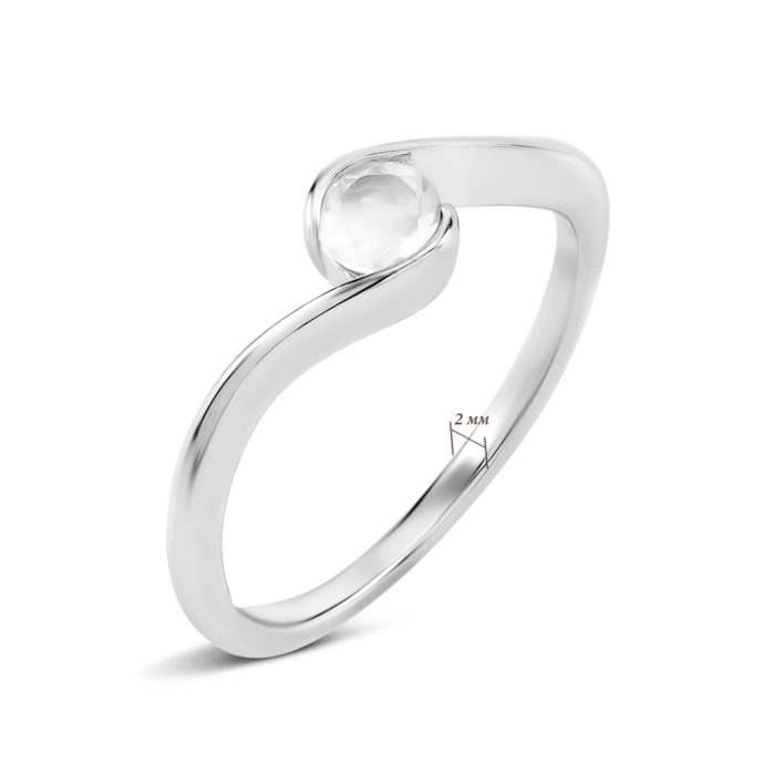 Серебряное кольцо c пудровым кристаллом. Артикул UG5SZDR92160-3