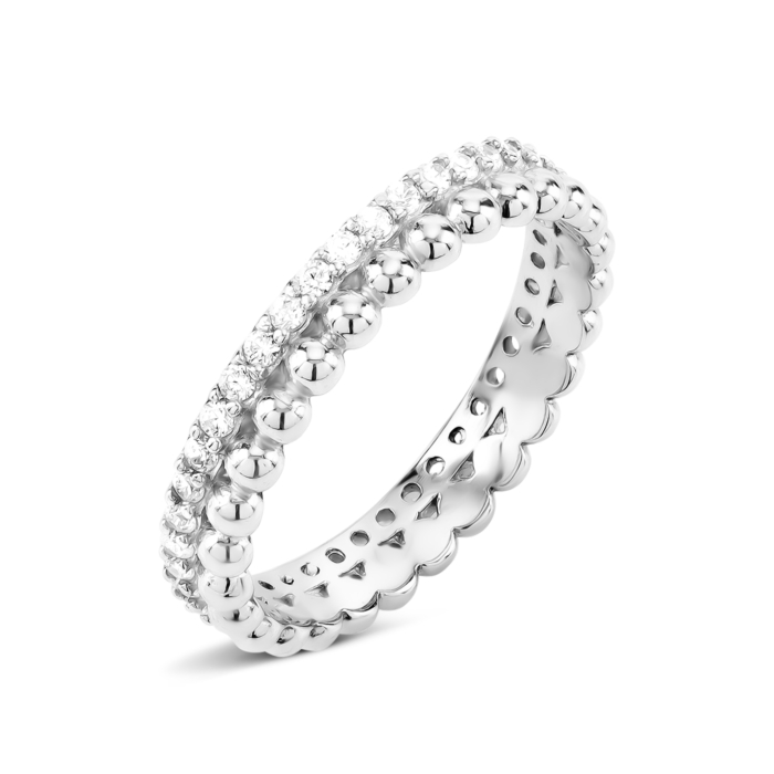 Серебряное кольцо с фианитами. Артикул UG5674к/род