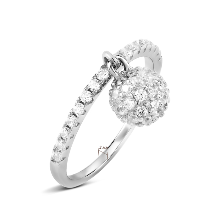Серебряное кольцо с фианитами. Артикул UG5A02373
