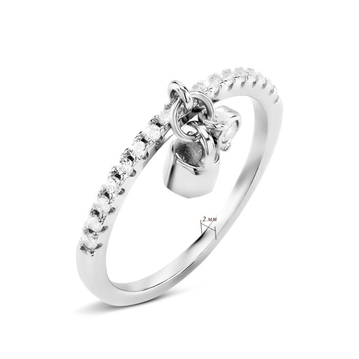 Серебряное кольцо с фианитами. Артикул UG5A05933