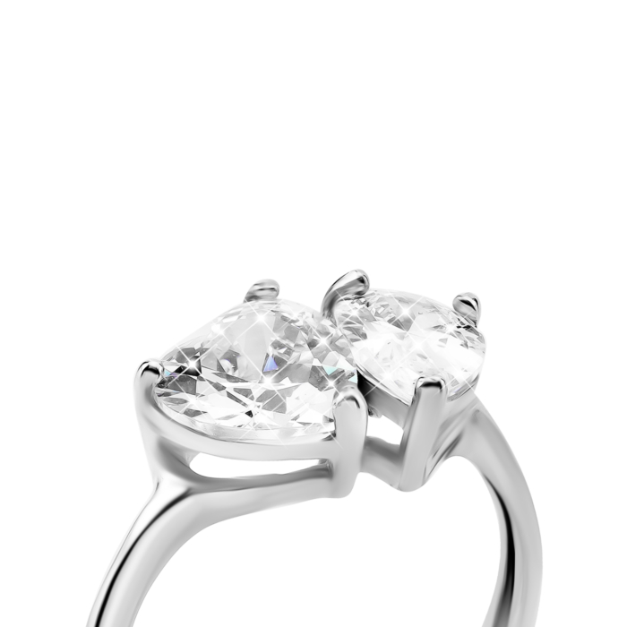 Срібна каблучка з фіанітами. Артикул UG5к1365Rh