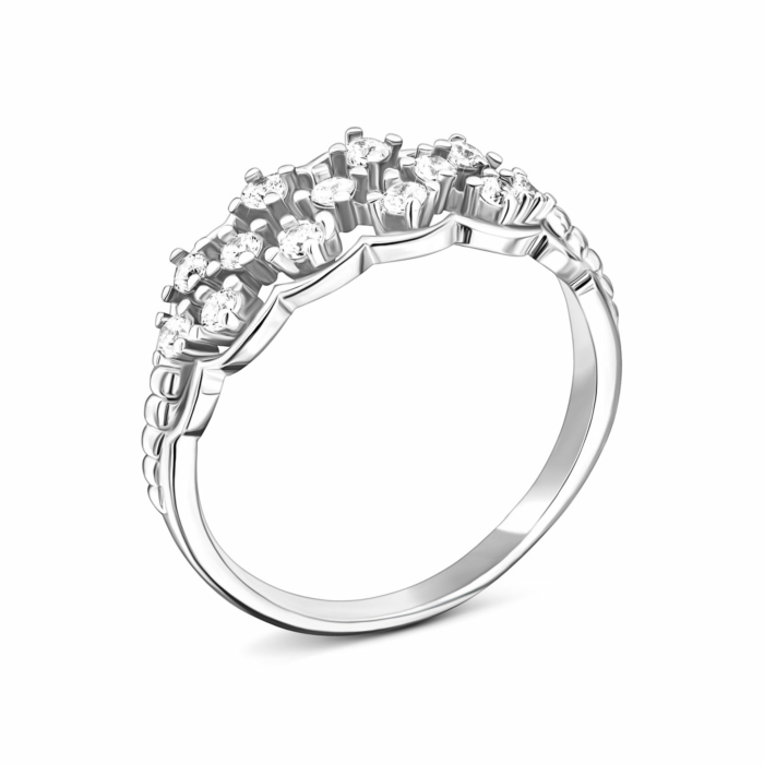 Срібна каблучка з фіанітами. Артикул UG5SZDR05859