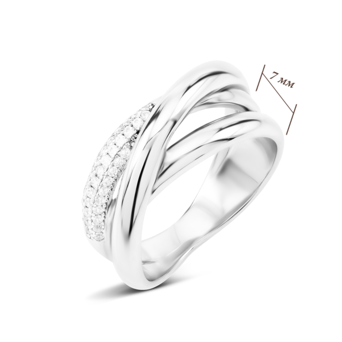 Серебряное кольцо с фианитами. Артикул UG5R38248