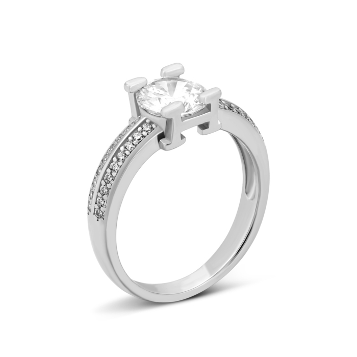 Срібна каблучка з фіанітами.Артикул UG5SZDR00193