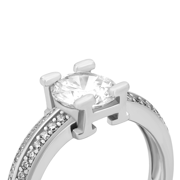 Срібна каблучка з фіанітами.Артикул UG5SZDR00193