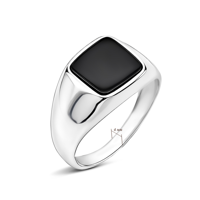 Серебряное кольцо с ониксом. Артикул UG5718К.Rh