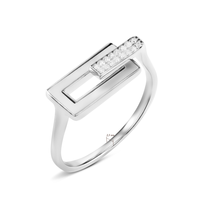 Серебряное кольцо с перламутром и фианитами. Артикул UG5A00842