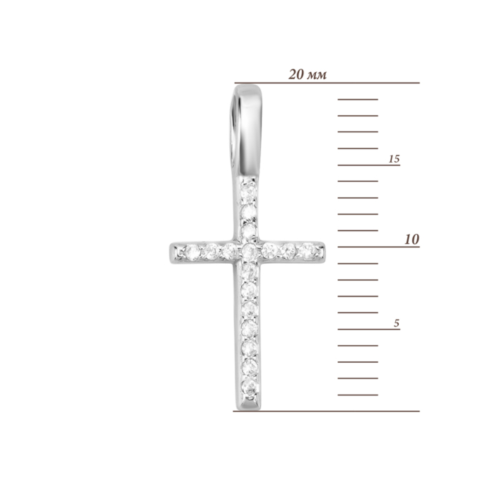 Срібна підвіска Хрестик з фіанітами. Артикул UG53015/1р-CZW