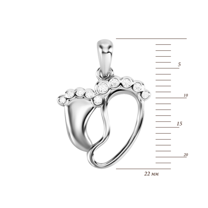 Серебряная подвеска Ножки с фианитами. Артикул UG5YN00297