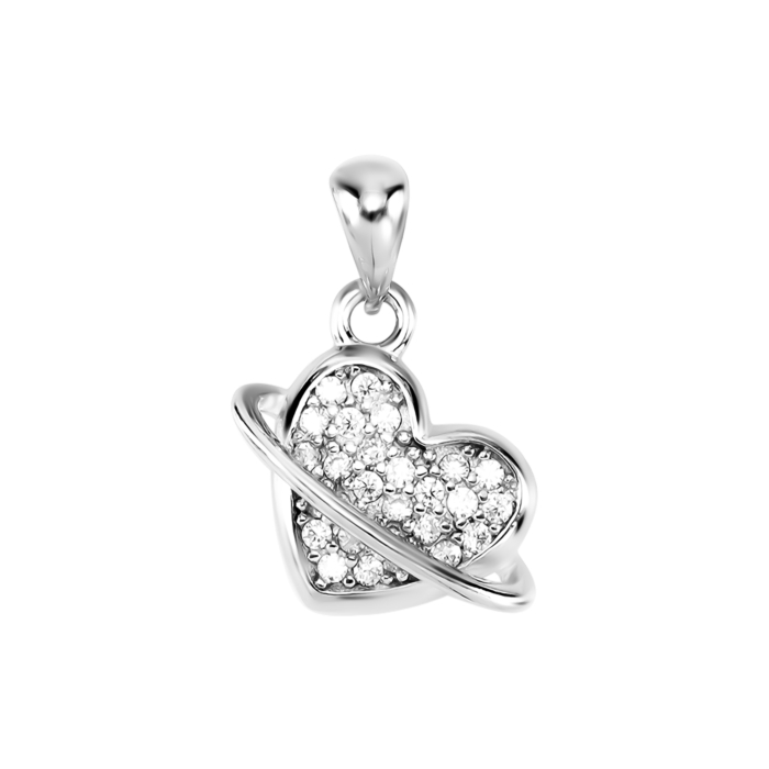 Срібна підвіска Серце з фіанітами. Артикул UG5PG01261
