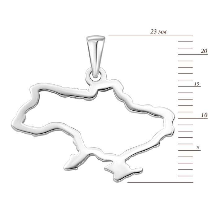 Срібна підвіска Україна.Артикул UG51425П.Rh