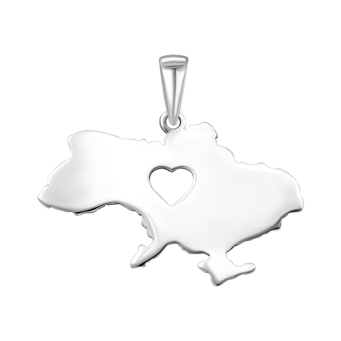 Срібна підвіска Україна.Артикул UG51422П.Rh