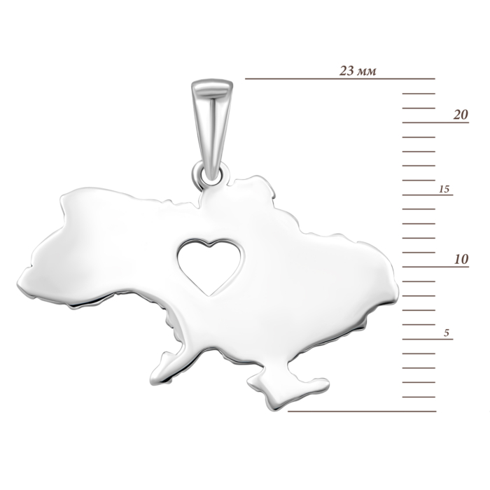 Срібна підвіска Україна.Артикул UG51422П.Rh