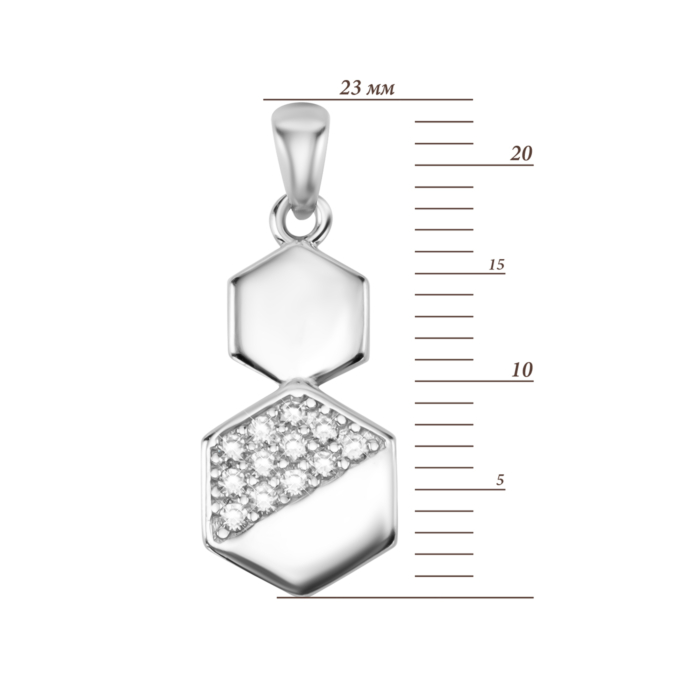 Срібна підвіска з фіанітами. Артикул UG5G00660