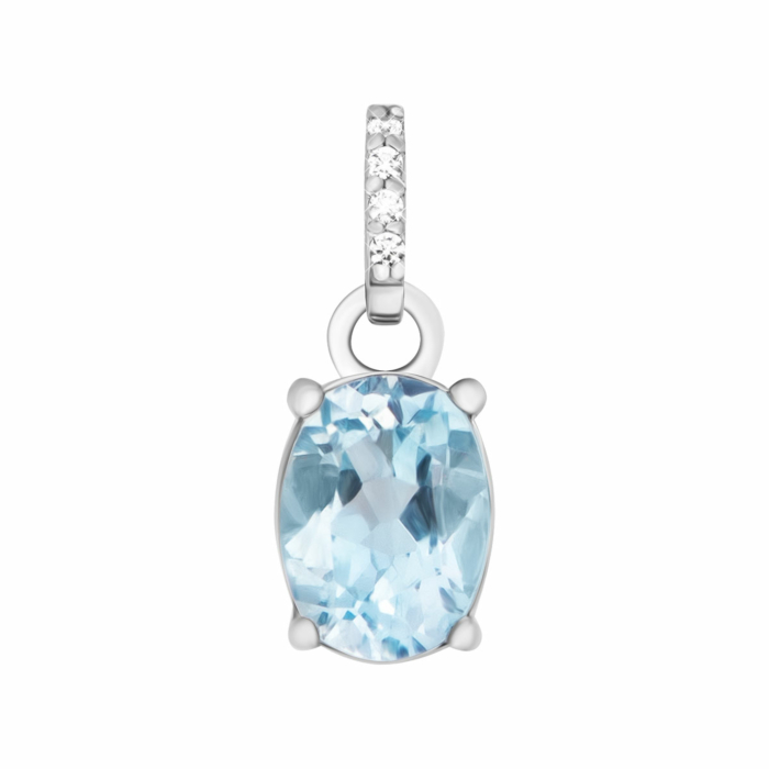 Срібна підвіска з топазом і фіанітами.Артикул UG5п1272топRh