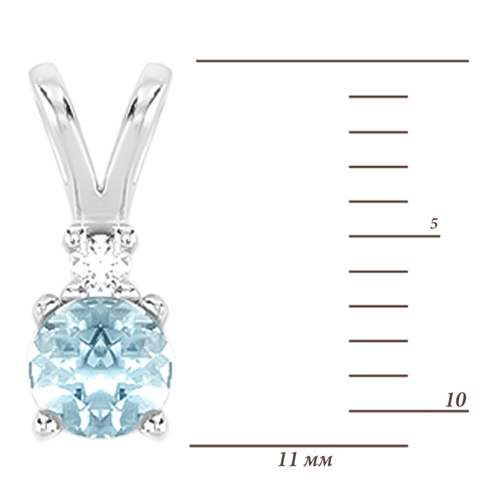 Серебряная подвеска с топазом swiss и фианитом. Артикул UG5SZDP02836-1