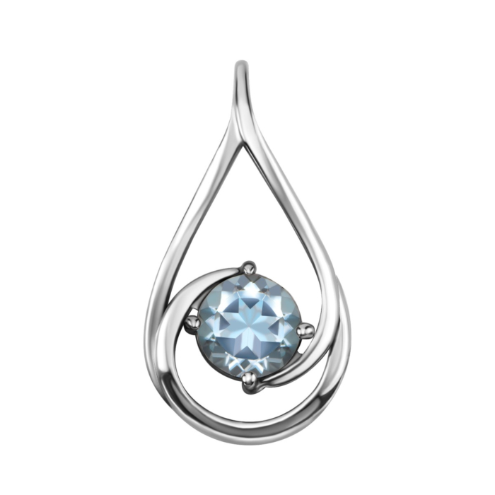 Срібна підвіска з топазом і фіанітами. Артикул UG5п1275топ
