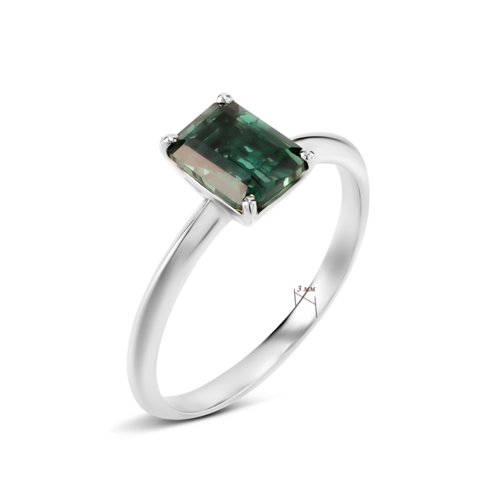 Серебряное кольцо с зеленым кварцем. Артикул UG51914/1р-QGR