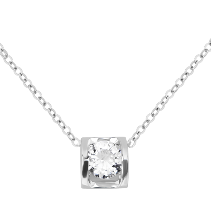 Серебряное колье с фианитом. Артикул UG5EN01975