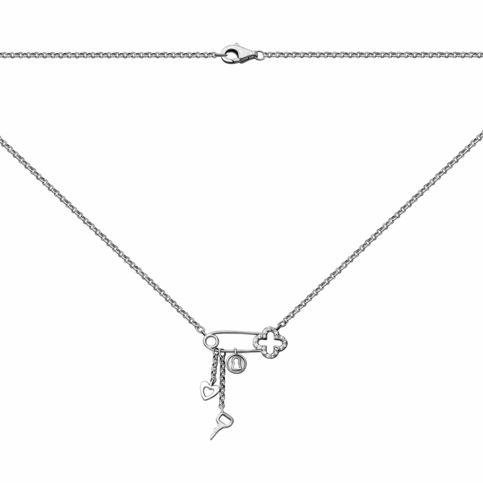 Серебряное колье с фианитами.Артикул UG51234Кол.Rh