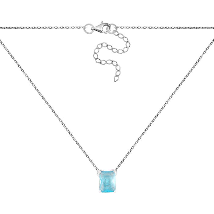 Cрібне кольє з топазом. Артикул UG58181р-QSWB