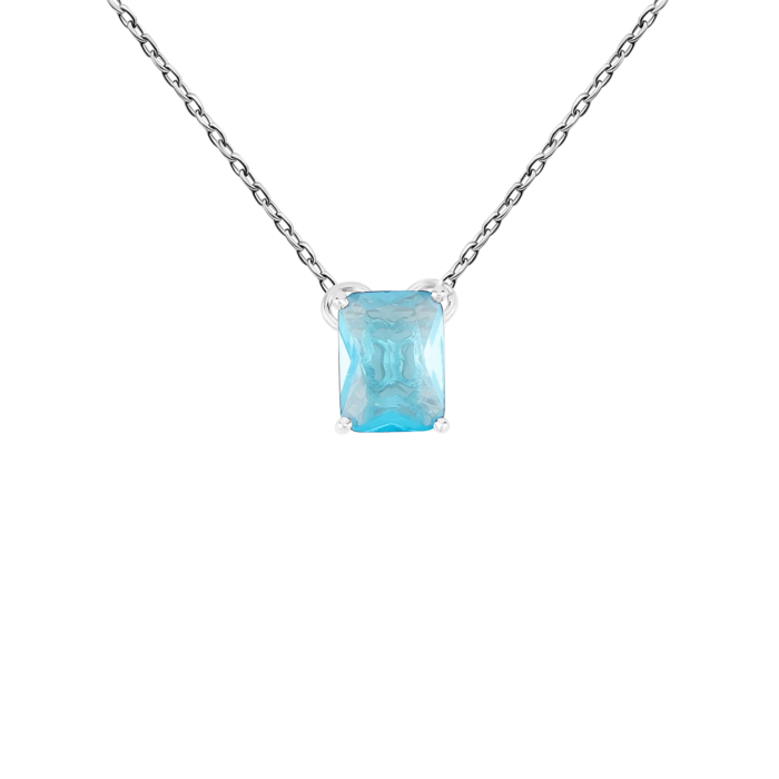 Cрібне кольє з топазом. Артикул UG58181р-QSWB