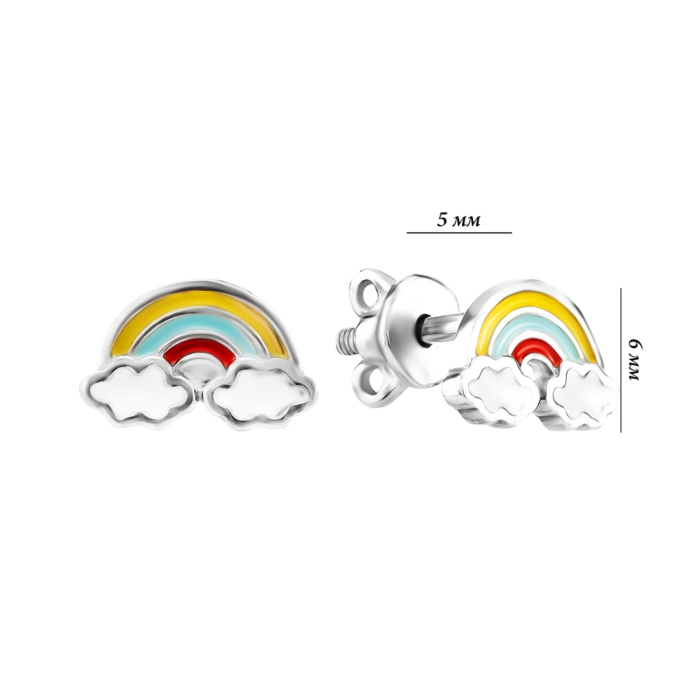 Срібні пусети з емаллю. Артикул UG520665e
