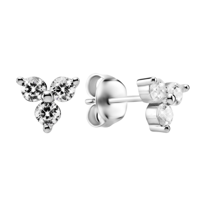 Серебряные пусеты с фианитами. Артикул UG5SZDE25536