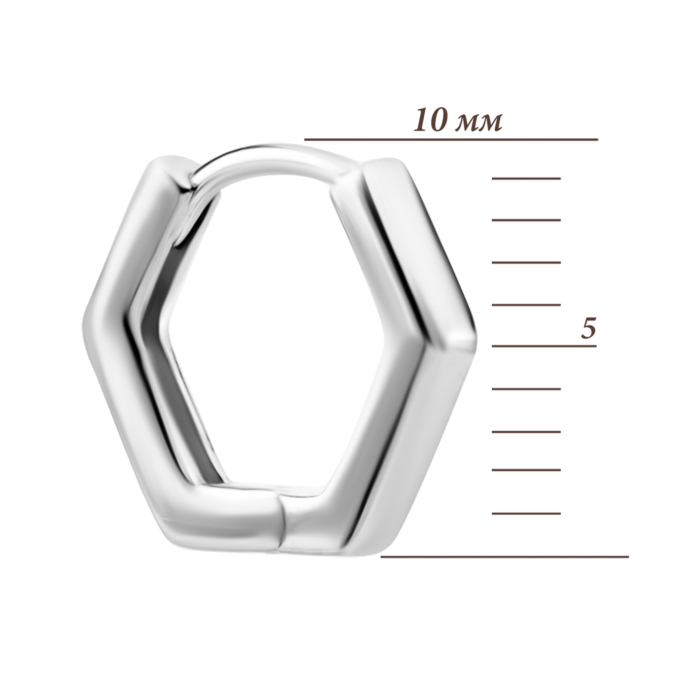 Срібні сережки-конго. Артикул UG5AE00470