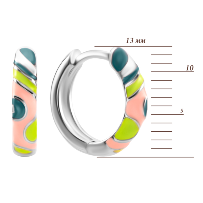 Серебряные серьги-конго с эмалью. Артикул UG5SZDE16579