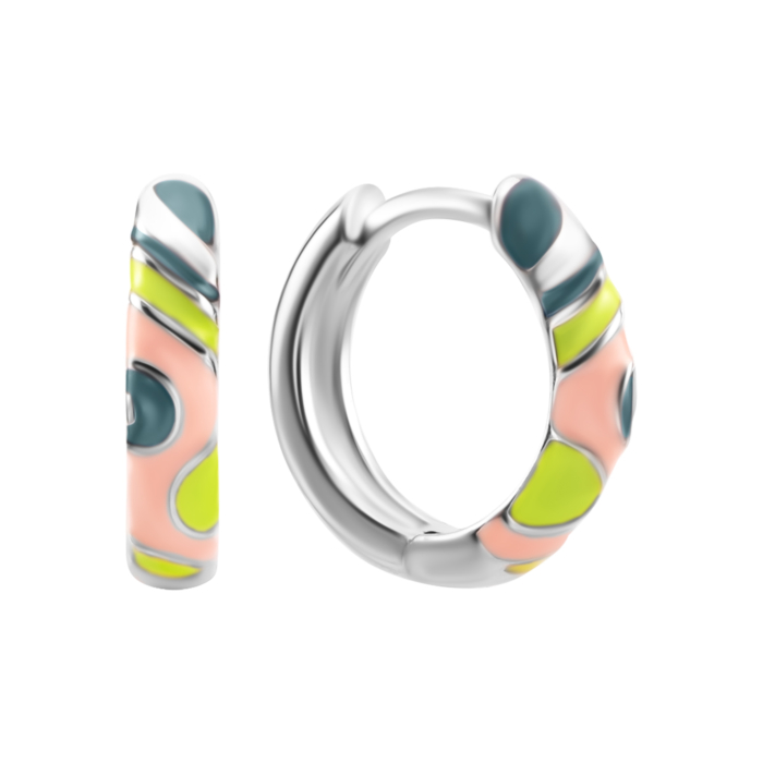 Серебряные серьги-конго с эмалью. Артикул UG5SZDE16579