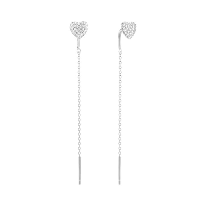 Серебряные серьги-протяжки c фианитами. Артикул UG5JB03480