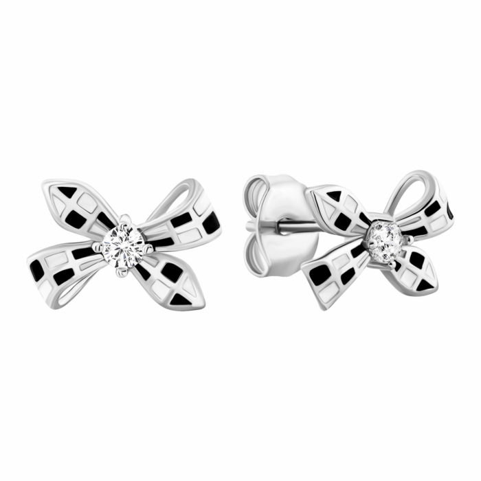 Срібні сережки-пусети з емаллю. Артикул UG5AE02483