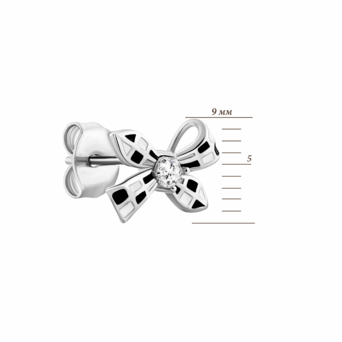 Срібні сережки-пусети з емаллю. Артикул UG5AE02483