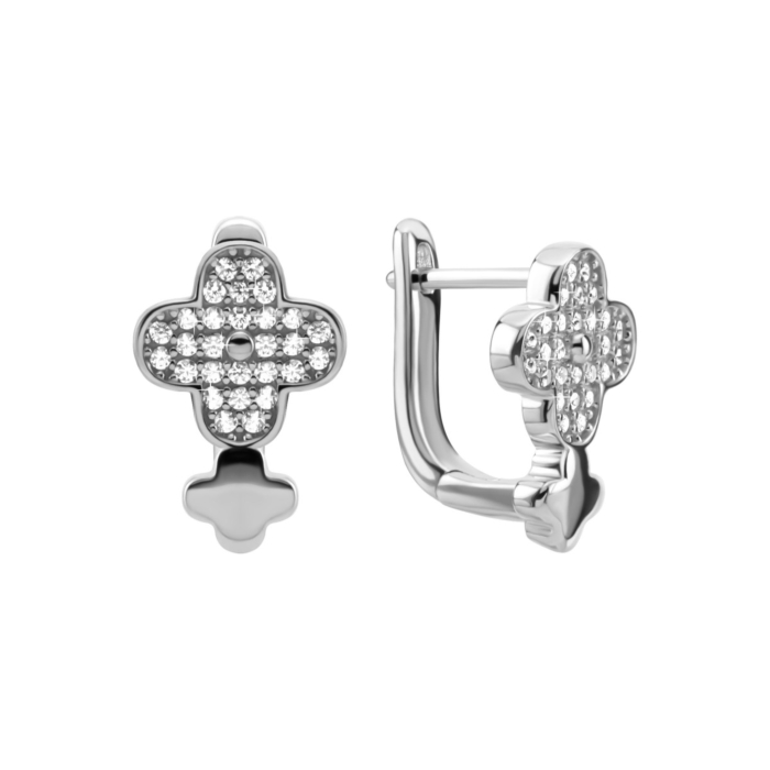 Серебряные серьги с фианитами. Артикул UG5B00074