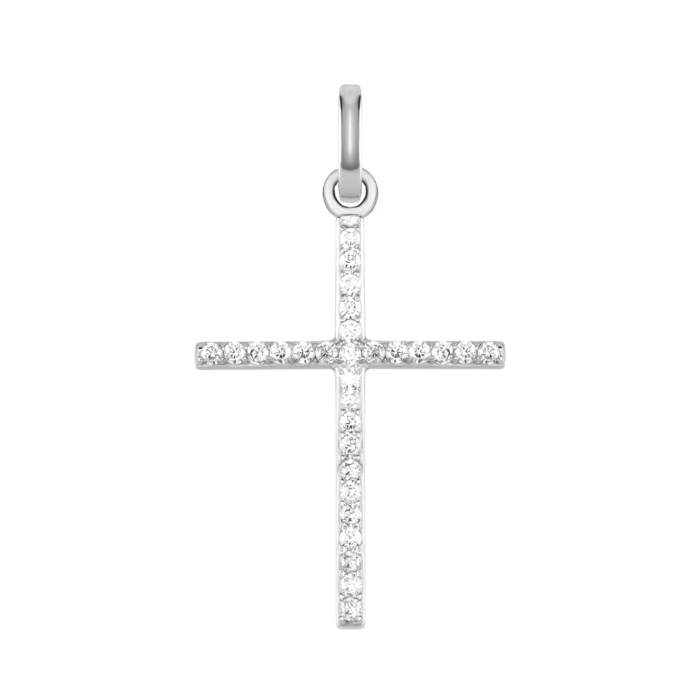 Срібний хрестик з фіанітами. Артикул UG53014/1р-CZ