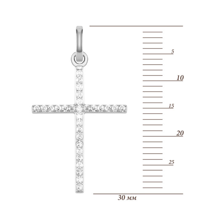 Срібний хрестик з фіанітами. Артикул UG53014/1р-CZ