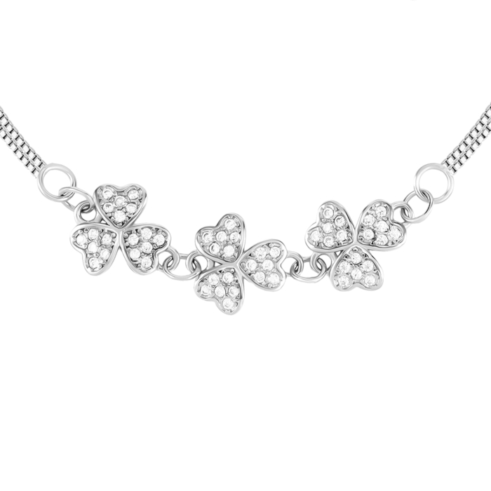 Серебряный браслет Цветы с фианитами. Артикул UG5SZDB05732